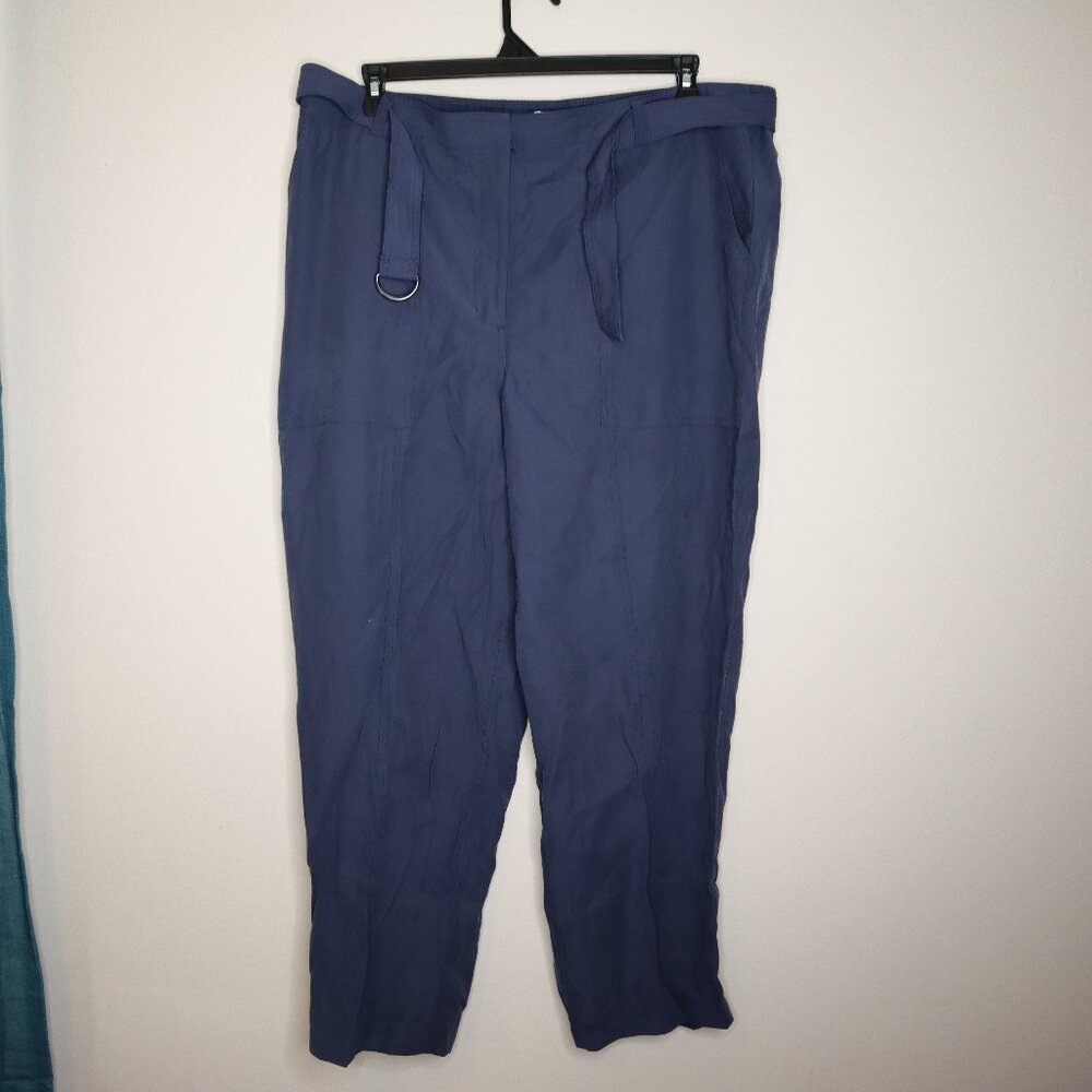 Nine West Slate Blue Business Casual Cargo Pants, XXL